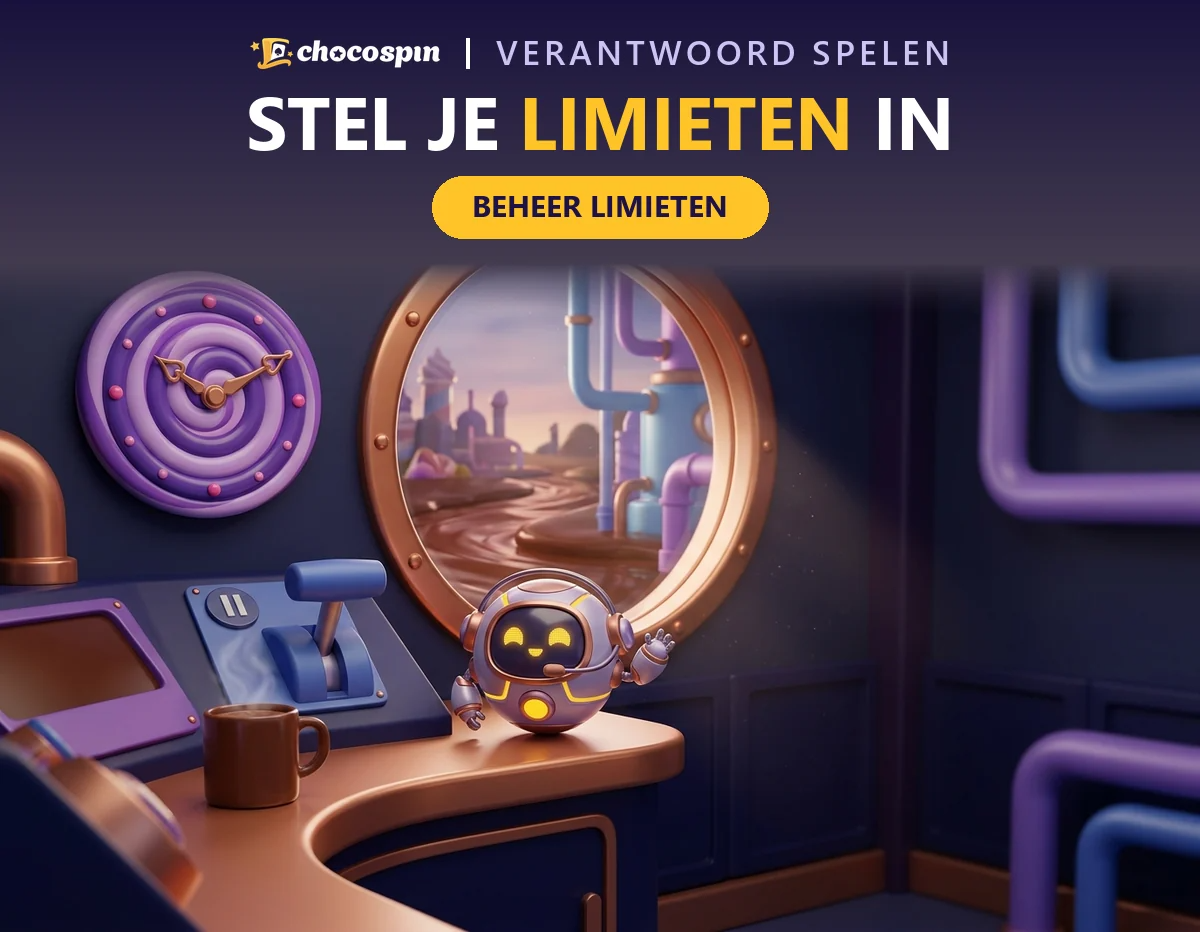 Rustige controlekamer met een lollieklok, een kop chocolademelk en een vriendelijke robot voor verantwoord spelen